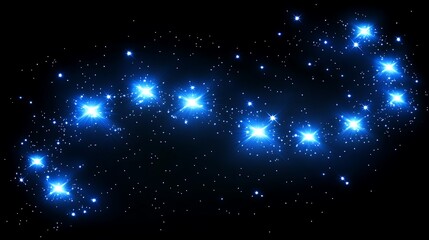 Obraz premium Bright Blue Stars Shine Across Dark Night Sky