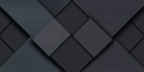 Abstract Dark Grey Geometric Pattern Background Overlapping Squares Design Modern Wallpaper