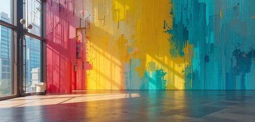 Abstract Colorful Wall Art In Modern Room