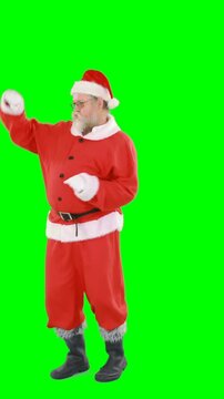 Happy santa claus dancing and singing