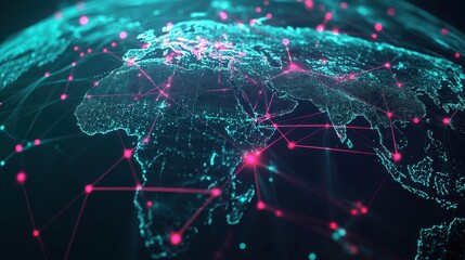 Obraz premium logistics network flat design top view global trade animation.
