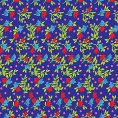 PrintColorful floral seamless pattern print background hand drawn colorful flowers