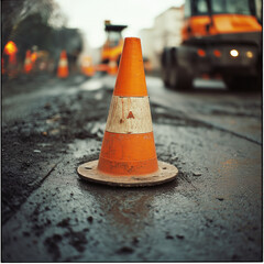 traffic cone on the road