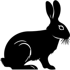 illustration of a rabbit black and white