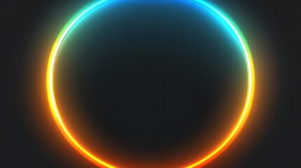 Obraz premium Vibrant Neon Circle Abstract Light Design