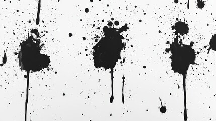 Black Ink Splatter on White Background