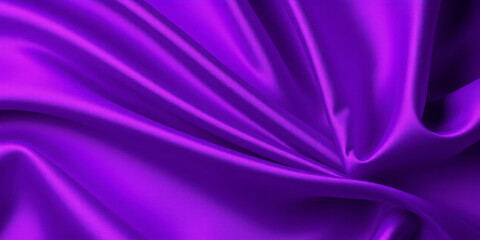 Obraz premium Silky purple fabric, luxurious satin texture, dramatic folds and creases, vibrant ultraviolet color, glossy sheen, soft lighting, high contrast, studio photography, abstract background, close-up detai