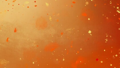 オレンジ色と金箔の和紙の和風背景素材。コピースペースあり。aiで生成