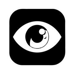 Abstract Black Eye Icon View Symbol Minimal Shape