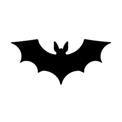 Fototapeta premium Black Bat Silhouette on White Background Isolated