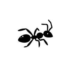 Black ant illustration minimalist insect style
