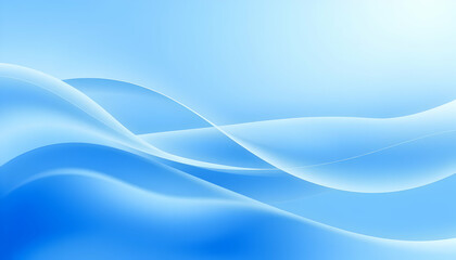 Fototapeta premium Abstract waves, smooth curves, blue gradient, soft lighting, ethereal atmosphere, flowing forms, digital art, minimalist design, tranquil mood, pastel background, gentle transitions, fluid motion, ser