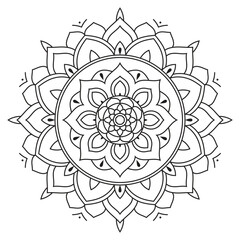 Simple floral mandala vector design coloring book geometric oriental