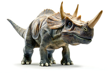 Fototapeta premium dinosaur on a white background, dinosaur on a blank white background, a dinosaur, dinosaur, cute dinosaur, white background, Copy Space For Add Text 3D Rendering, 3D, Vector, AI Generative