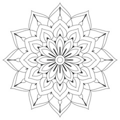Adults coloring book page mandala vector isolated on white