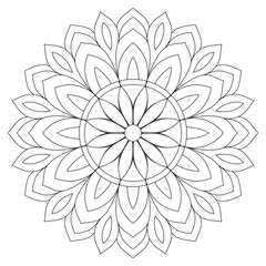 Flower mandala design vector floral isolated on white