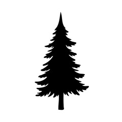 Fototapeta premium Isolated Tree Silhouette on White Background Graphic