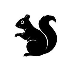 Black Dragon Silhouette with Wings and Tail Art