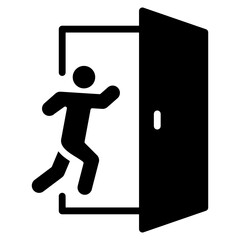 Emergency Exit  Icon Element For Design
