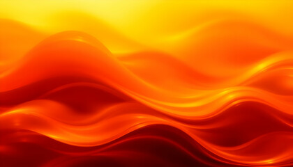 abstract waves, fiery orange and red colors, flowing curves, smooth gradients, heat-like effect, dynamic motion, molten lava aesthetic, vibrant warm tones, fluid texture, intense energy, swirling patt