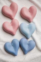 Obraz premium Charming pastel heart ornaments handcrafted with love