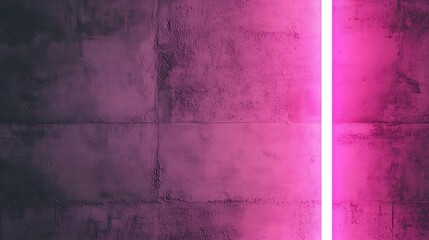 Obraz premium Pink Neon Light Illuminates Textured Concrete Wall