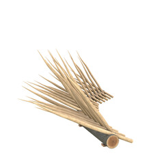 Spicked barricade, 3d illustration Isolated on white background