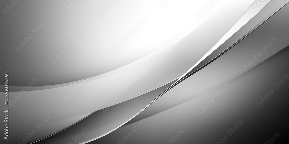 Poster abstract grayscale background with smooth, flowing curves and subtle light and shadow variations. th