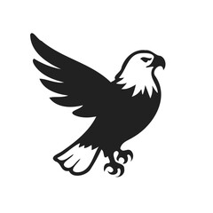 Elegant Eagle Silhouette in Mid-Flight Design