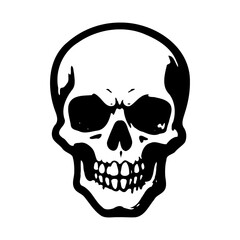 Skull vector black and white design silhouette art