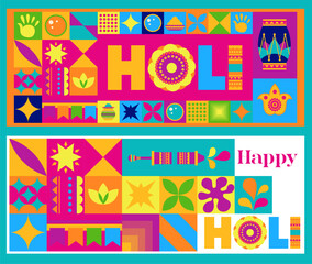 Obraz premium Happy Holi Typography Design vector