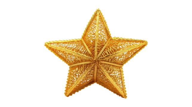 Golden Star decoration with transparent PNG background - Powered by Adobe