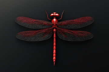 dragonfly on a black background, dragonfly on a blank black background, a dragonfly, dragonfly, cute dragonfly, black background, Copy Space For Add Text 3D Rendering, 3D, Vector, AI Generative