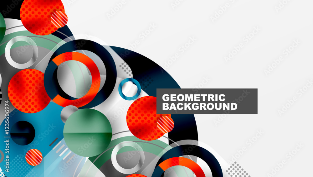 Poster Abstract background - layered geometric shapes with smooth gradients and transparency