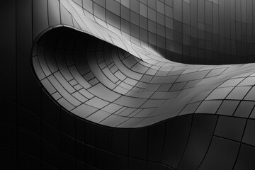 A monochromatic pattern of carbon fibers, forming an abstract wave-like texture