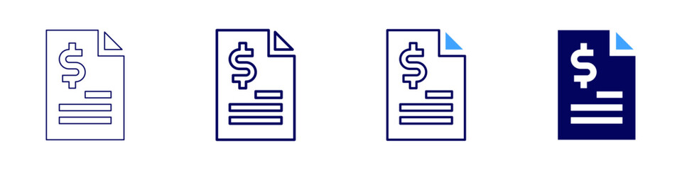 Bank icon in 4 different styles. Thin Line, Line, Bold, and Bold Line. Duotone style. Editable stroke
