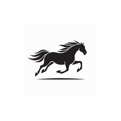 Outline running horse logo vector illustration isolated on white background.