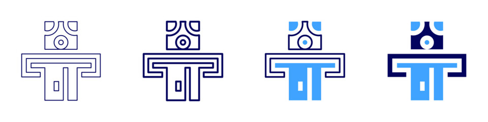 Money cash icon in 4 different styles. Thin Line, Line, Bold, and Bold Line. Duotone style. Editable stroke