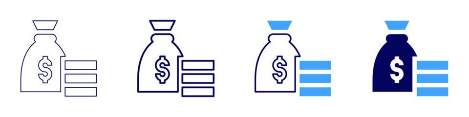 Money engagement icon in 4 different styles. Thin Line, Line, Bold, and Bold Line. Duotone style. Editable stroke