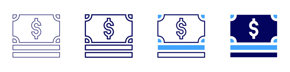 Money fears icon in 4 different styles. Thin Line, Line, Bold, and Bold Line. Duotone style. Editable stroke