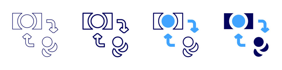 Money finance icon in 4 different styles. Thin Line, Line, Bold, and Bold Line. Duotone style. Editable stroke