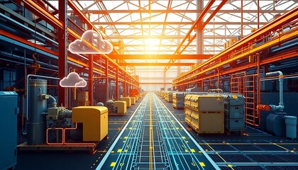 Fototapeta premium Cloud and Edge Computing Optimization