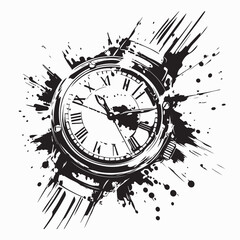 Wrist Watch Vector Images. Black and white Wrist Watch Vector Images on white background.