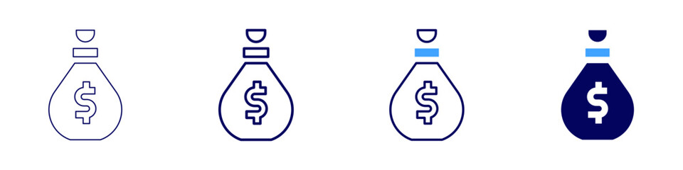 Money inflations icon in 4 different styles. Thin Line, Line, Bold, and Bold Line. Duotone style. Editable stroke