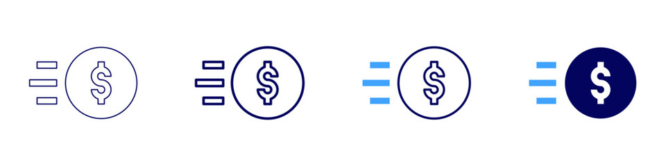 Money opportunity icon in 4 different styles. Thin Line, Line, Bold, and Bold Line. Duotone style. Editable stroke