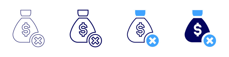 Money records icon in 4 different styles. Thin Line, Line, Bold, and Bold Line. Duotone style. Editable stroke