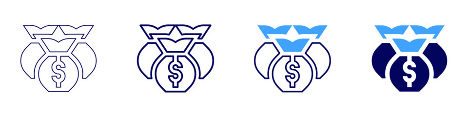 Money responses icon in 4 different styles. Thin Line, Line, Bold, and Bold Line. Duotone style. Editable stroke