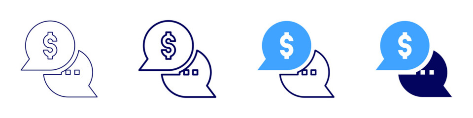 Money responsibilities icon in 4 different styles. Thin Line, Line, Bold, and Bold Line. Duotone style. Editable stroke