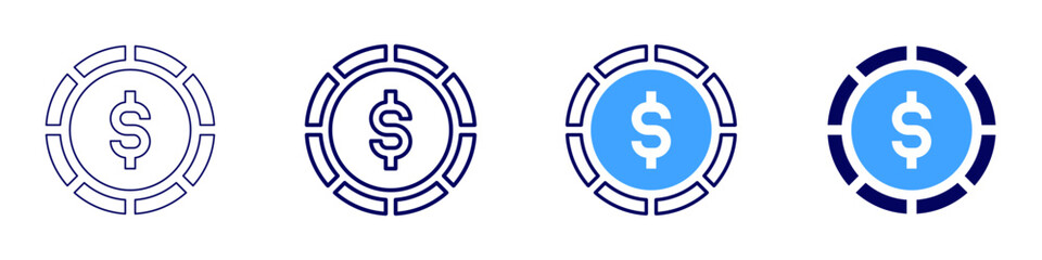 Money reviews icon in 4 different styles. Thin Line, Line, Bold, and Bold Line. Duotone style. Editable stroke