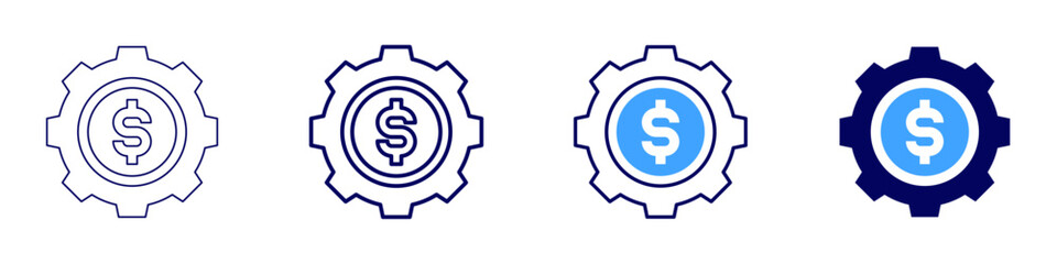 Money setting icon in 4 different styles. Thin Line, Line, Bold, and Bold Line. Duotone style. Editable stroke